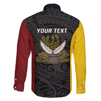 Personalised PNG Western Province Family Matching Off Shoulder Short Dress and Hawaiian Shirt Bird of Paradise Tattoo Flag Motif - Polynesian Pride