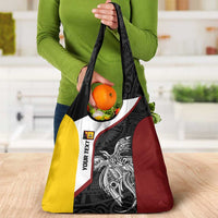 Personalised PNG Western Province Grocery Bag Bird of Paradise Tattoo Flag Motif - Polynesian Pride
