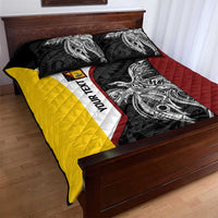Personalised PNG Western Province Quilt Bed Set Bird of Paradise Tattoo Flag Motif - Polynesian Pride