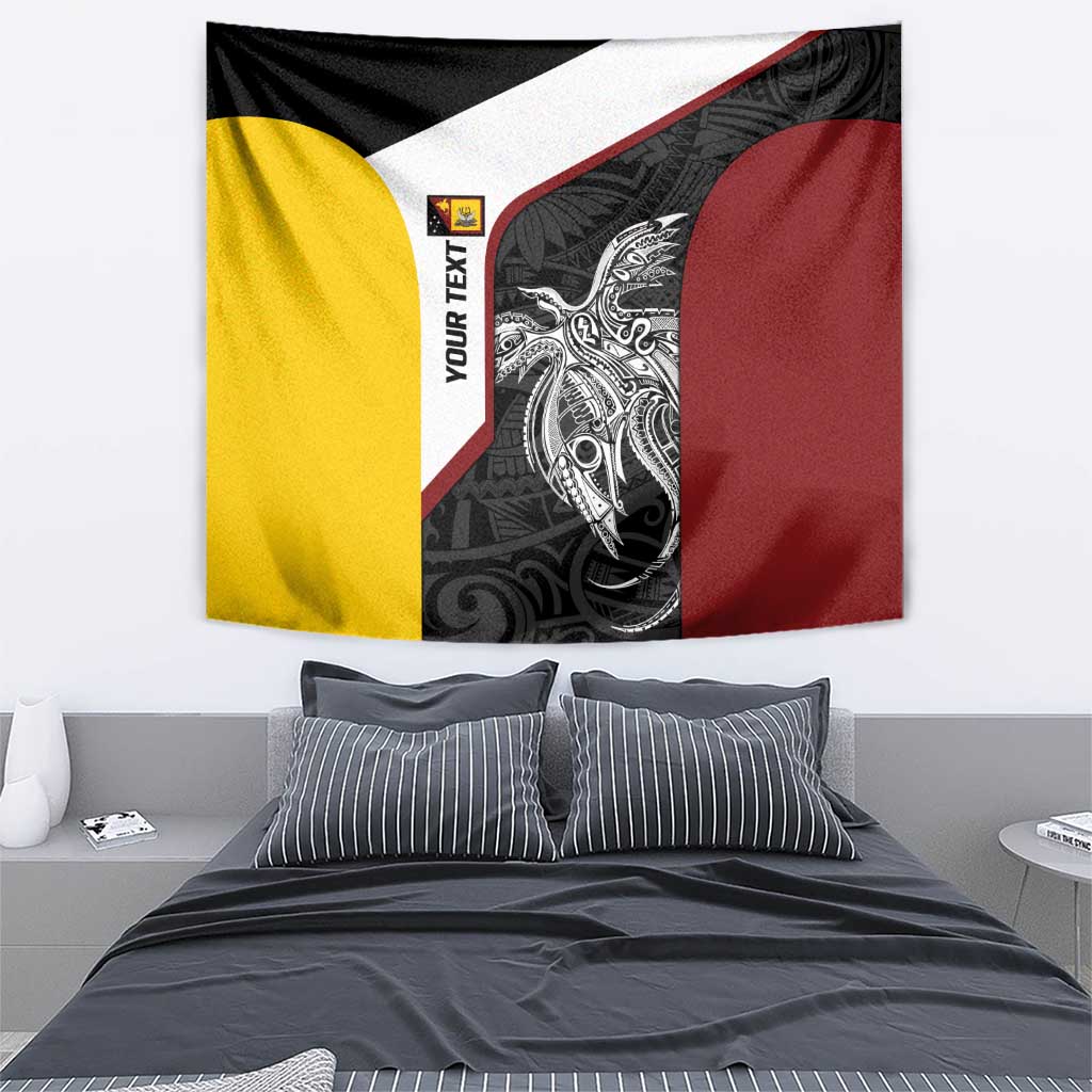 Personalised PNG Western Province Tapestry Bird of Paradise Tattoo Flag Motif - Polynesian Pride