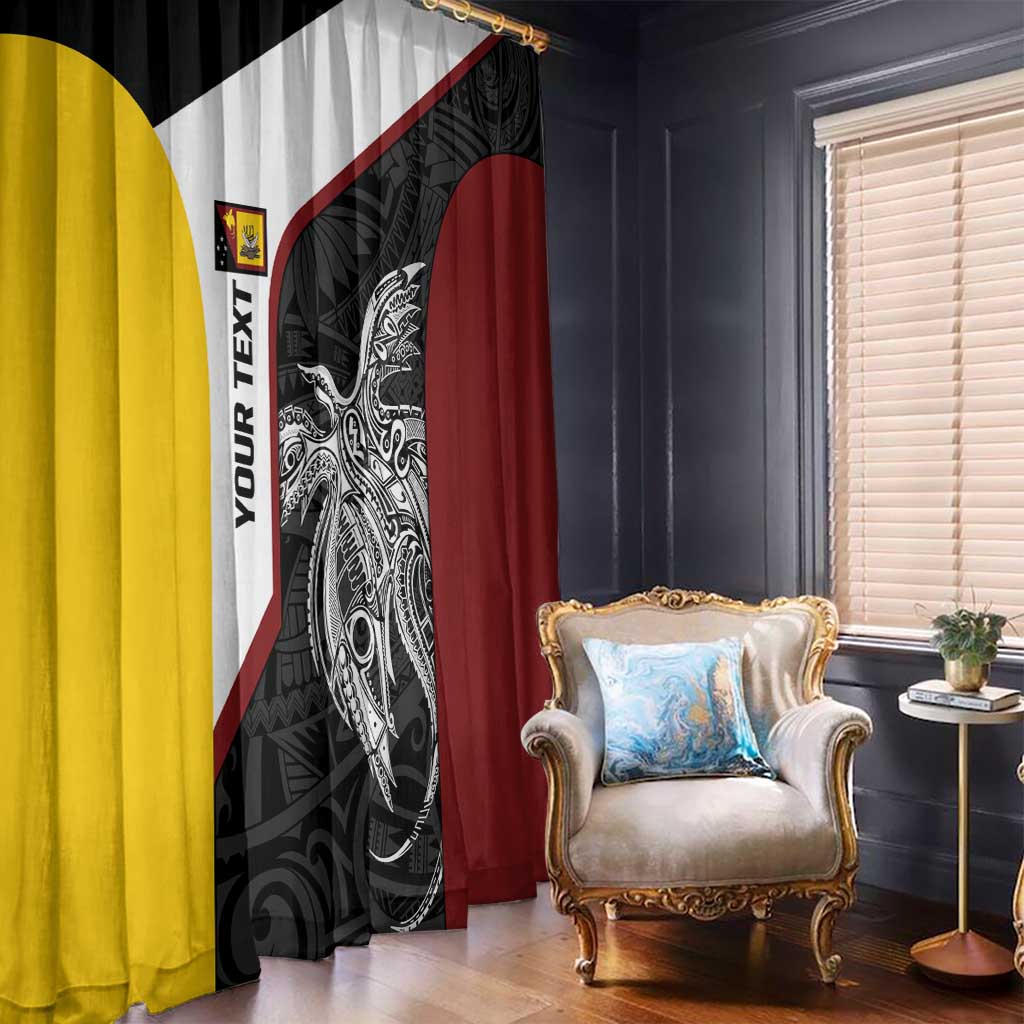 Personalised PNG Western Province Window Curtain Bird of Paradise Tattoo Flag Motif - Polynesian Pride