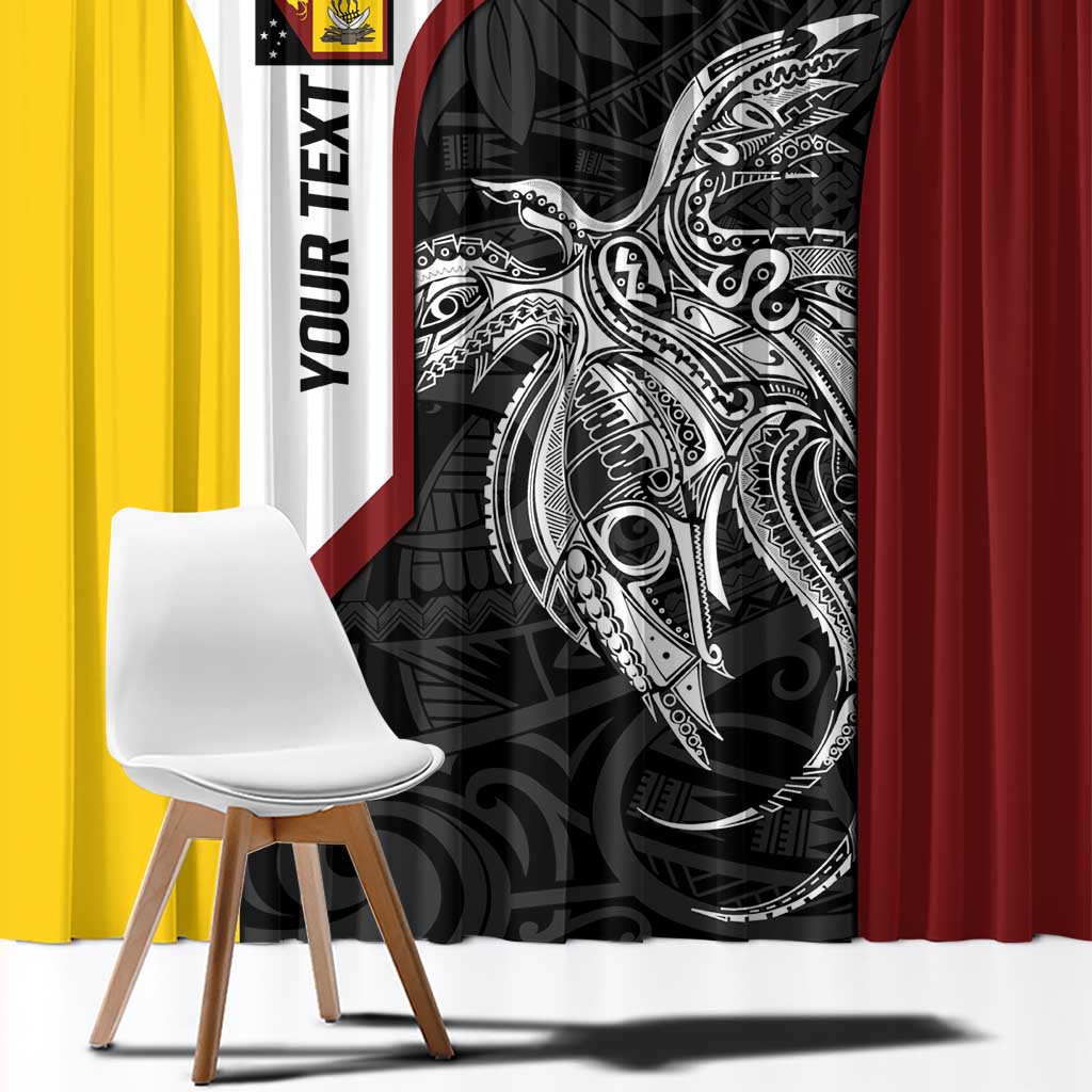 Personalised PNG Western Province Window Curtain Bird of Paradise Tattoo Flag Motif - Polynesian Pride