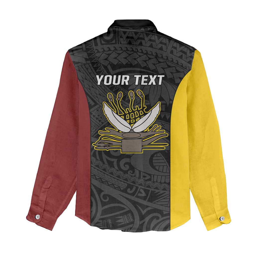 Personalised PNG Western Province Women Casual Shirt Bird of Paradise Tattoo Flag Motif - Polynesian Pride