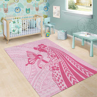 Pacific Girl and Butterfly Cancer Ribbon Personalised Area Rug