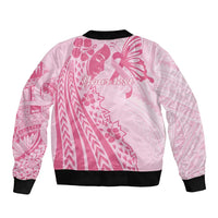Pacific Girl and Butterfly Cancer Ribbon Personalised Bomber Jacket
