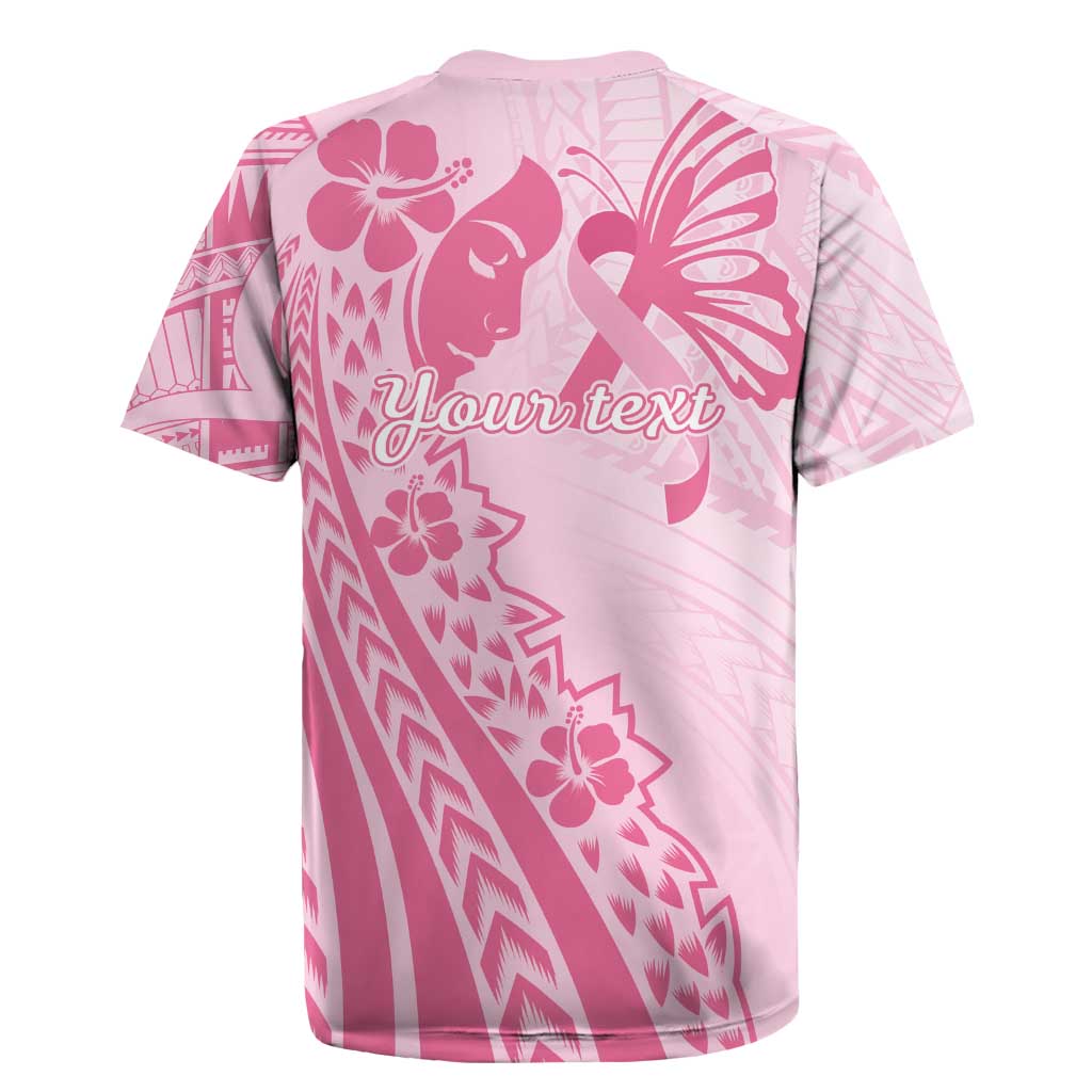 Pacific Girl and Butterfly Cancer Ribbon Personalised Rugby Jersey