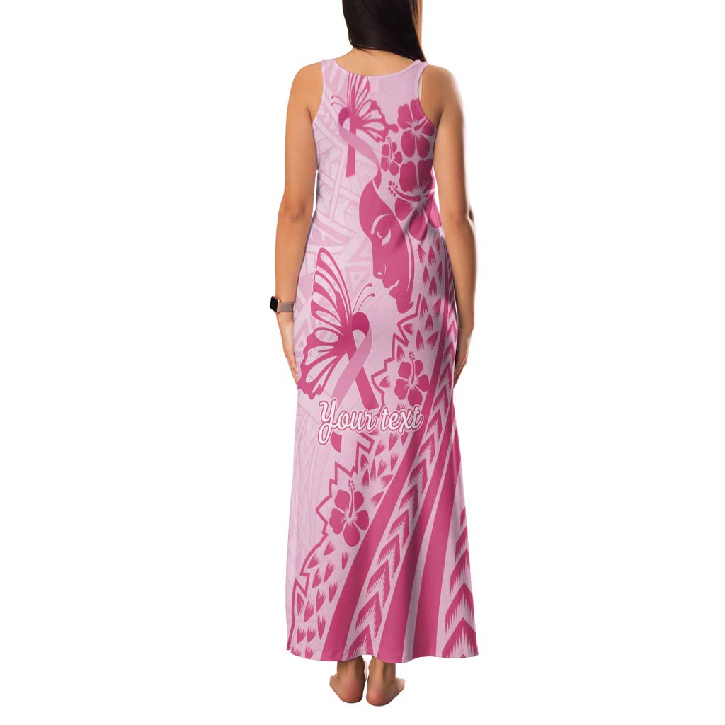Pacific Girl and Butterfly Cancer Ribbon Personalised Tank Maxi Dress