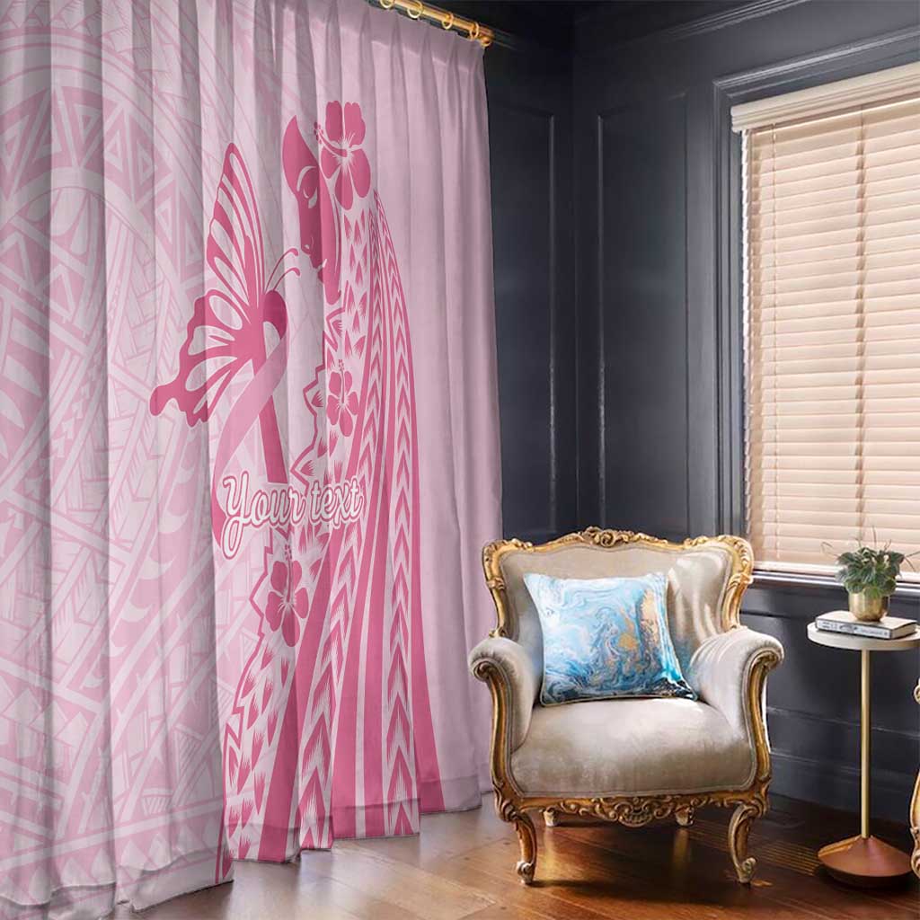 Pacific Girl and Butterfly Cancer Ribbon Personalised Window Curtain