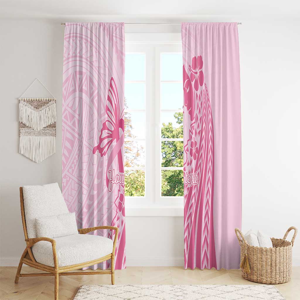 Pacific Girl and Butterfly Cancer Ribbon Personalised Window Curtain