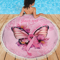 Faith Hope Love Butterfly Ribbon Personalised Beach Blanket