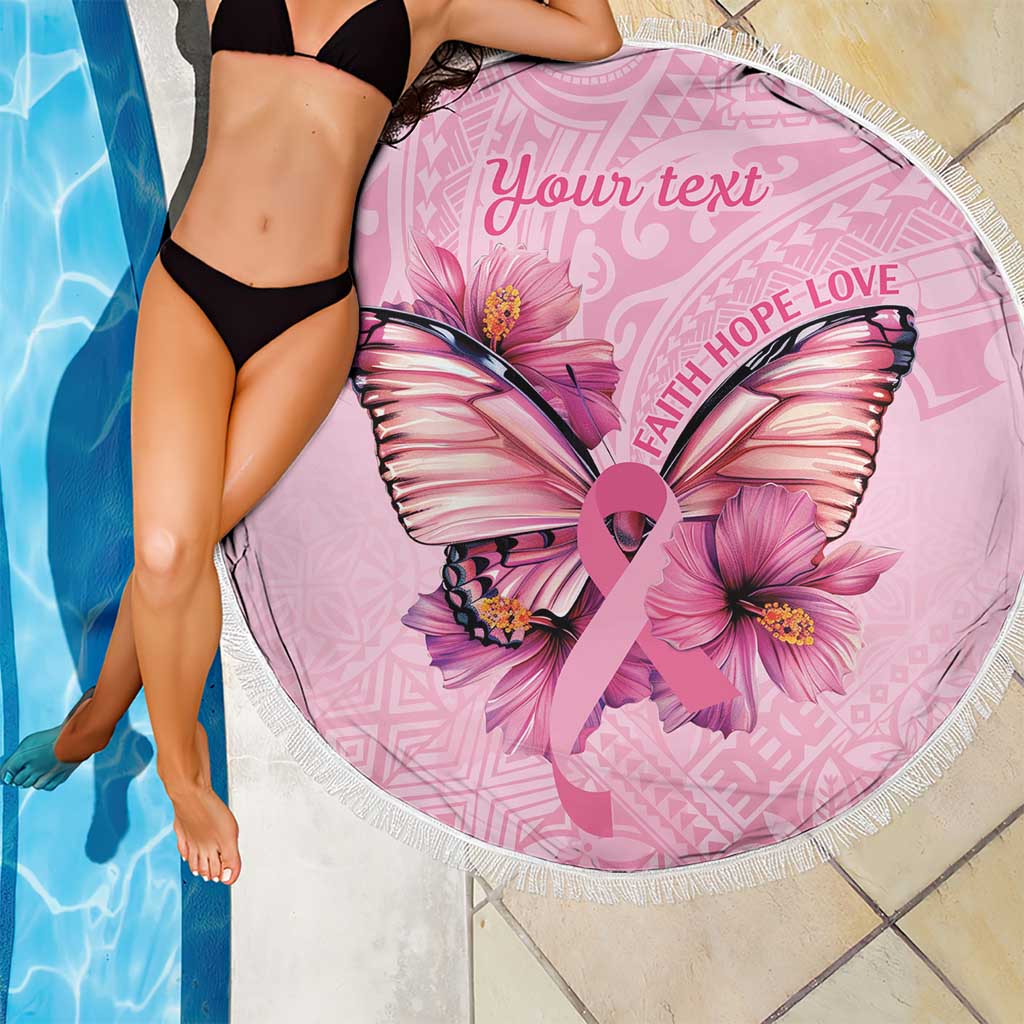 Faith Hope Love Butterfly Ribbon Personalised Beach Blanket