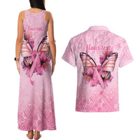 Faith Hope Love Butterfly Ribbon Personalised Couples Matching Tank Maxi Dress and Hawaiian Shirt