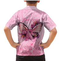 Faith Hope Love Butterfly Ribbon Personalised Family Matching Mermaid Dress and Hawaiian Shirt