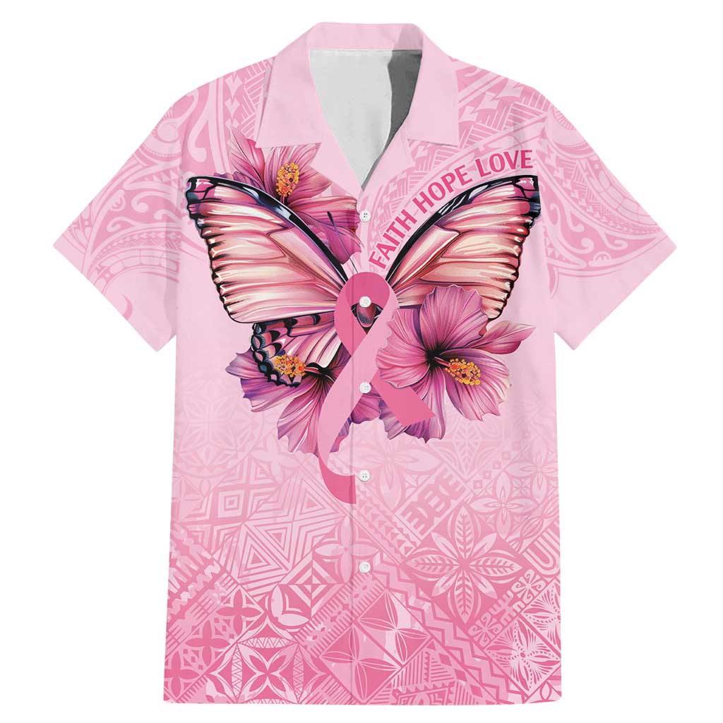 Faith Hope Love Butterfly Ribbon Personalised Family Matching Mermaid Dress and Hawaiian Shirt