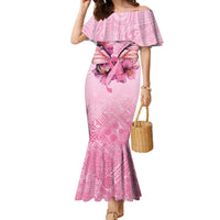 Faith Hope Love Butterfly Ribbon Personalised Family Matching Mermaid Dress and Hawaiian Shirt