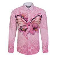 Faith Hope Love Butterfly Ribbon Personalised Family Matching Off Shoulder Short Dress and Hawaiian Shirt