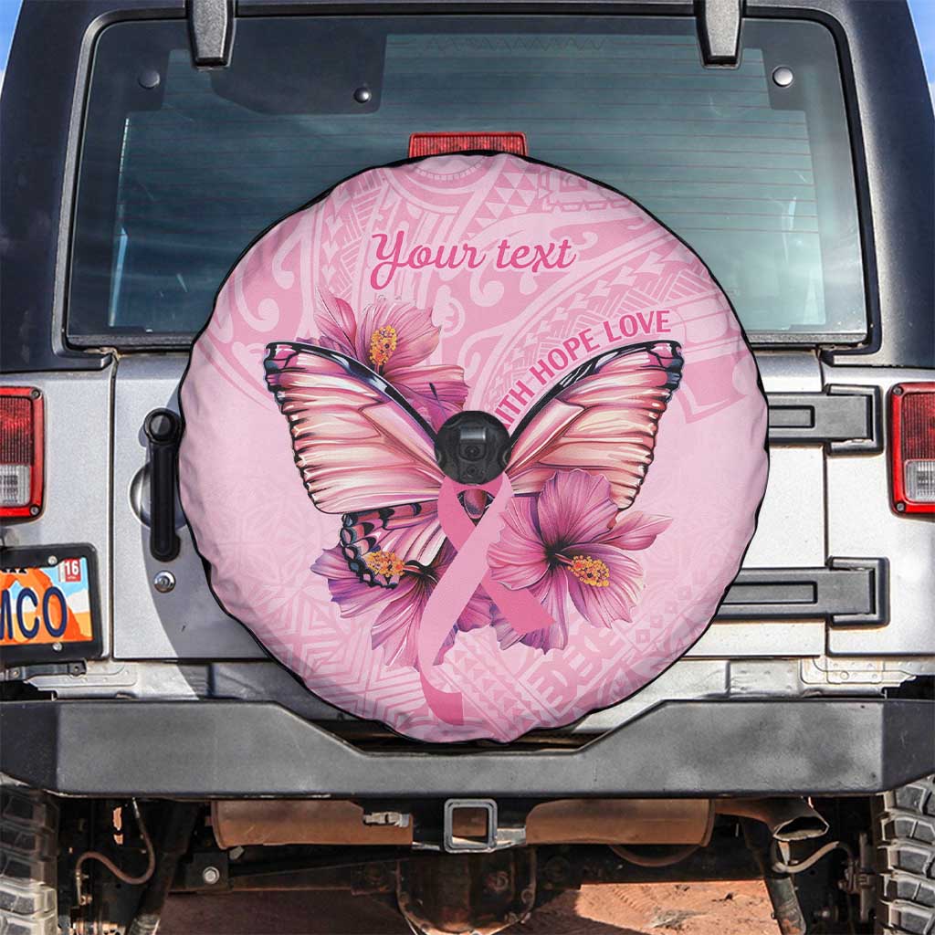 Faith Hope Love Butterfly Ribbon Personalised Spare Tire Cover LT9 Pink - Polynesian Pride