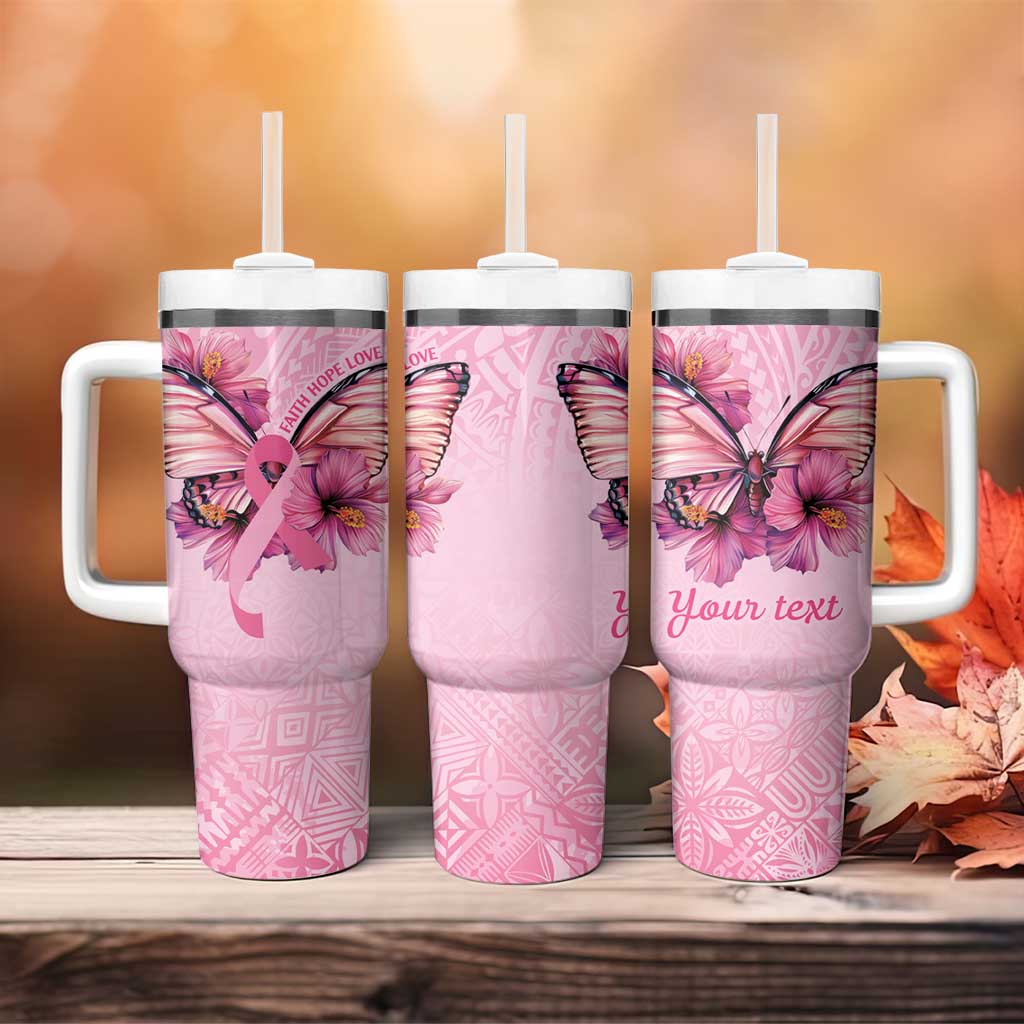 Faith Hope Love Butterfly Ribbon Personalised Tumbler With Handle LT9 - Polynesian Pride