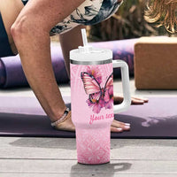 Faith Hope Love Butterfly Ribbon Personalised Tumbler With Handle LT9 - Polynesian Pride