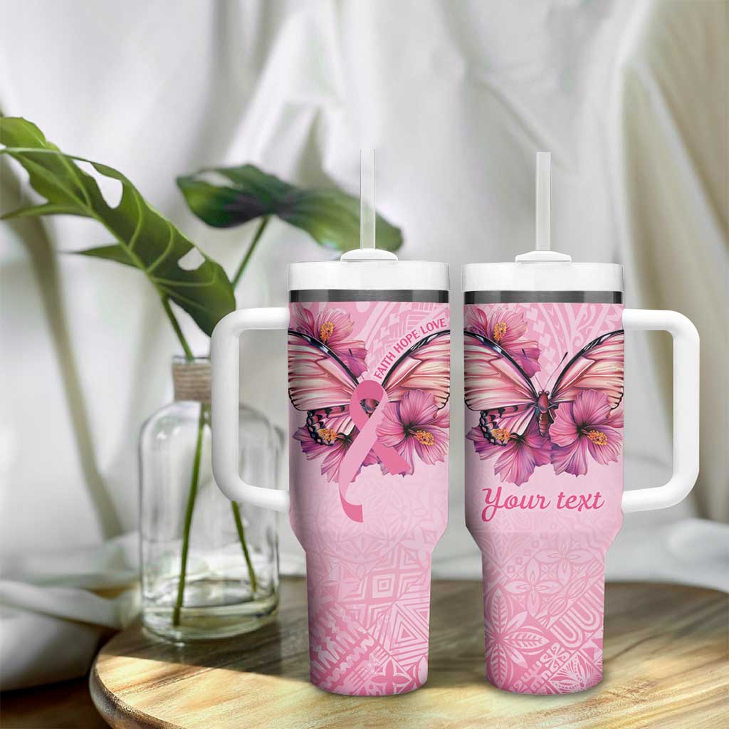 Faith Hope Love Butterfly Ribbon Personalised Tumbler With Handle LT9 - Polynesian Pride