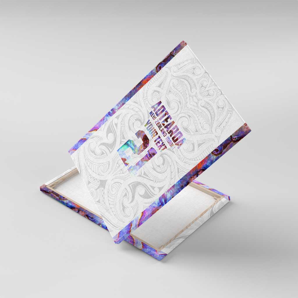 Custom New Zealand Aotearoa Canvas Wall Art Pink Maori Paua Shell Indigenous - Polynesian Pride