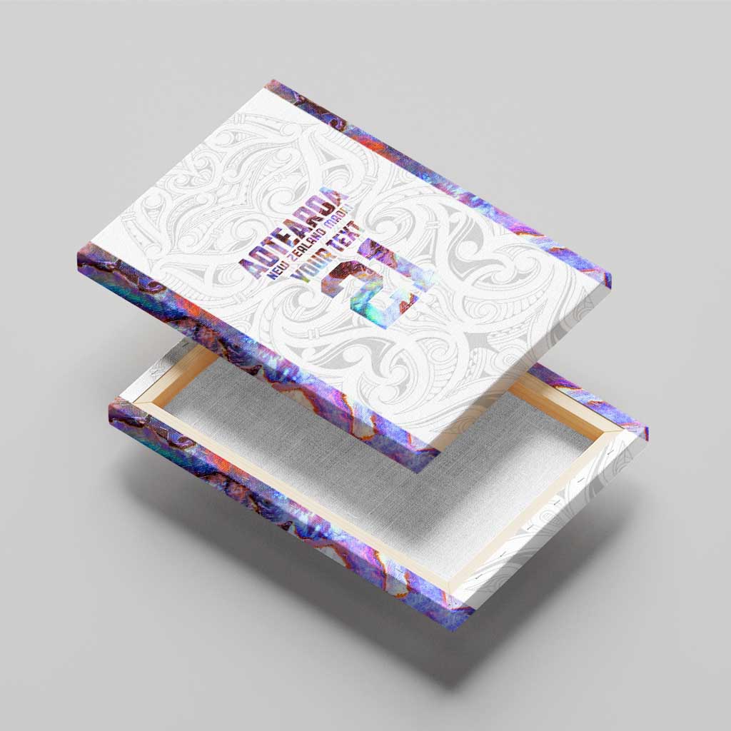 Custom New Zealand Aotearoa Canvas Wall Art Pink Maori Paua Shell Indigenous - Polynesian Pride