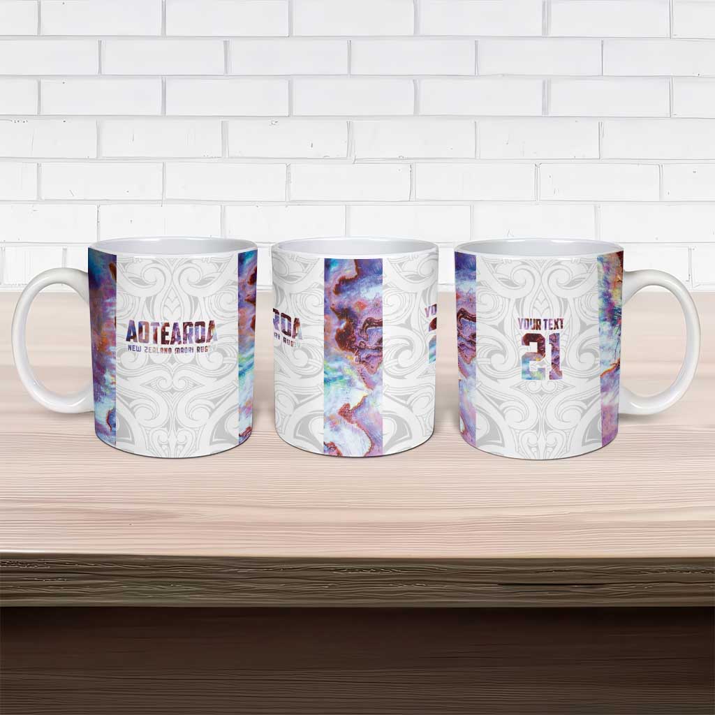 Custom New Zealand Aotearoa Ceramic Mug Pink Maori Paua Shell Indigenous - Polynesian Pride