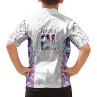 Custom New Zealand Aotearoa Family Matching Off The Shoulder Long Sleeve Dress and Hawaiian Shirt Pink Maori Paua Shell Indigenous - Polynesian Pride