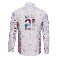 Custom New Zealand Aotearoa Family Matching Puletasi and Hawaiian Shirt Pink Maori Paua Shell Indigenous - Polynesian Pride