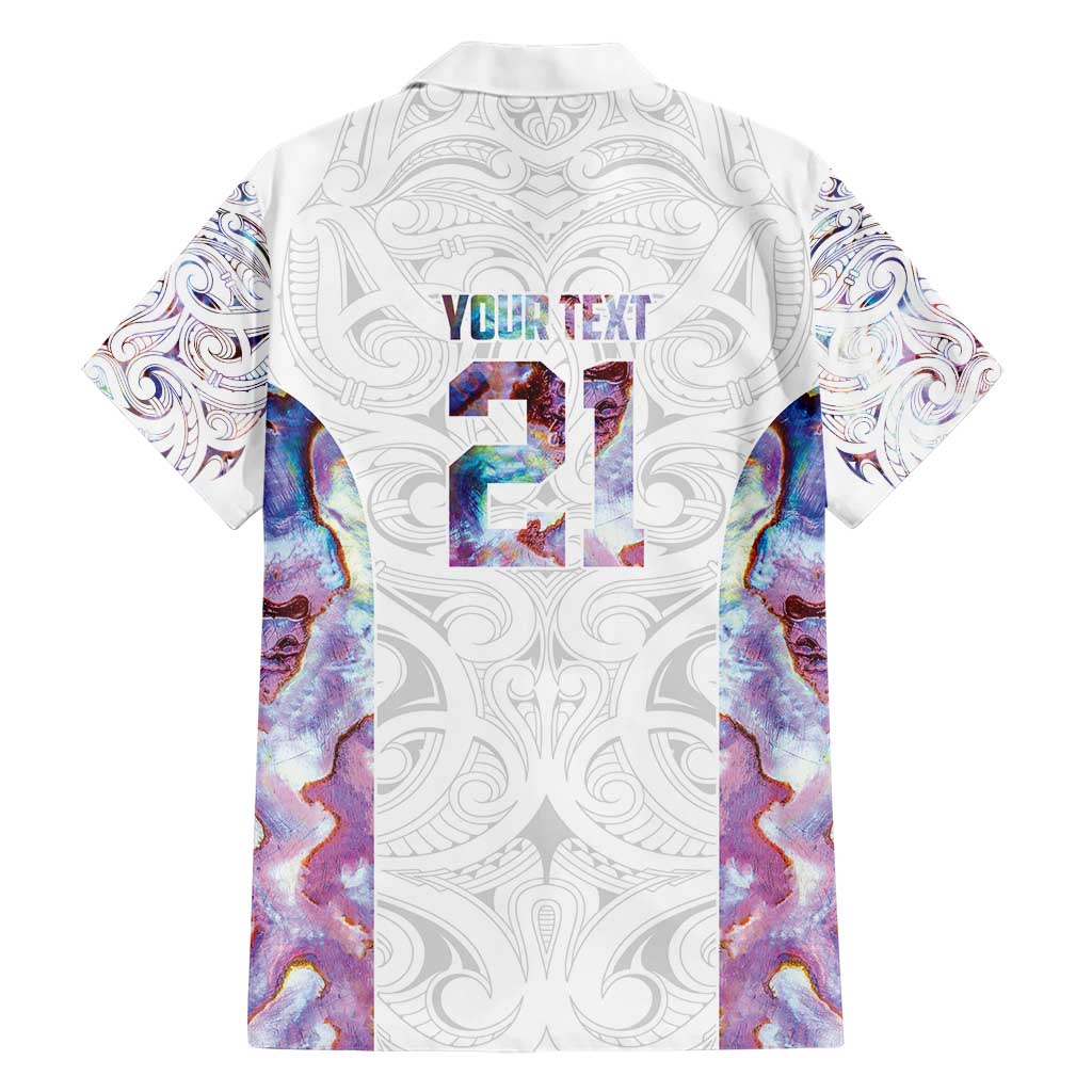 Custom New Zealand Aotearoa Family Matching Short Sleeve Bodycon Dress and Hawaiian Shirt Pink Maori Paua Shell Indigenous - Polynesian Pride