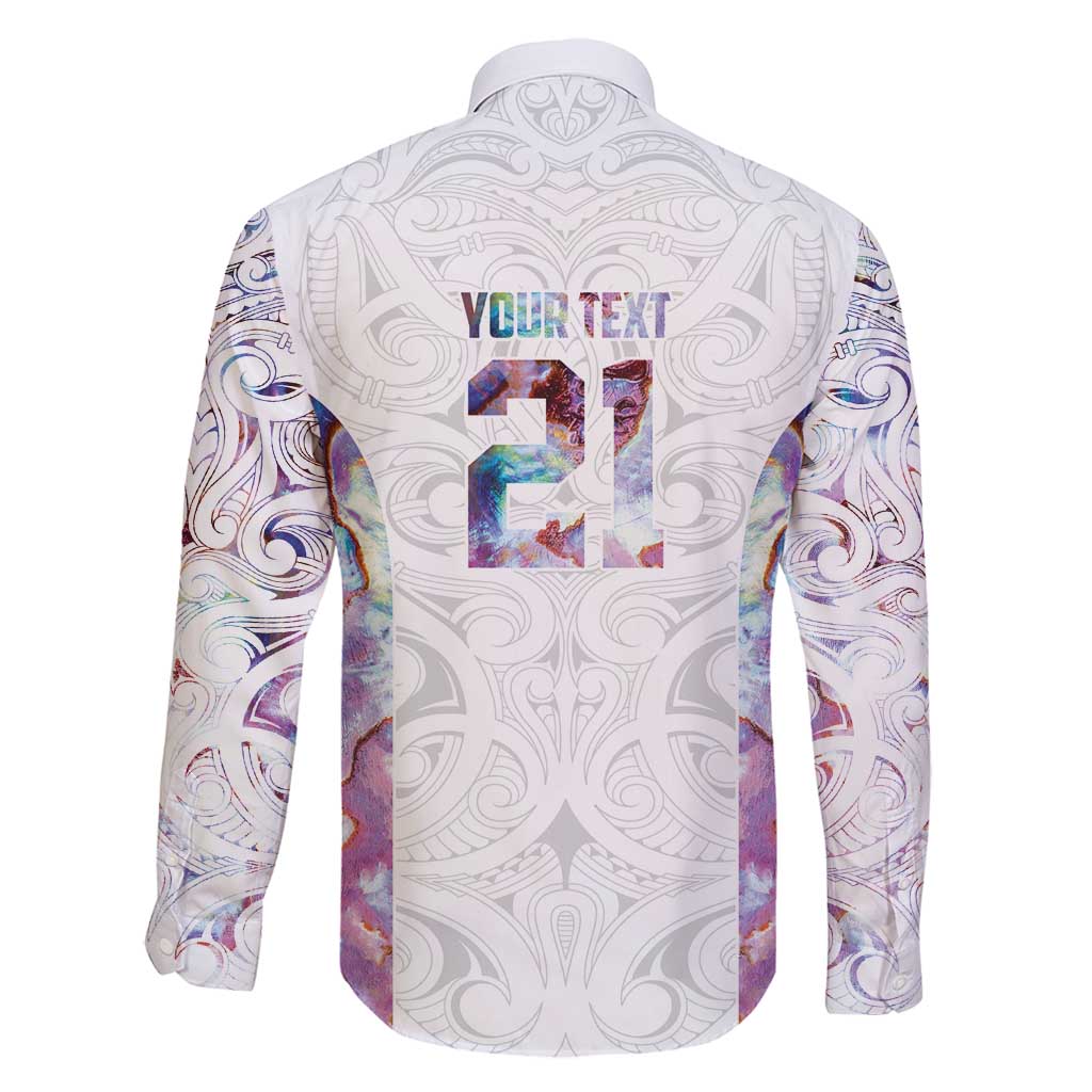 Custom New Zealand Aotearoa Family Matching Summer Maxi Dress and Hawaiian Shirt Pink Maori Paua Shell Indigenous - Polynesian Pride