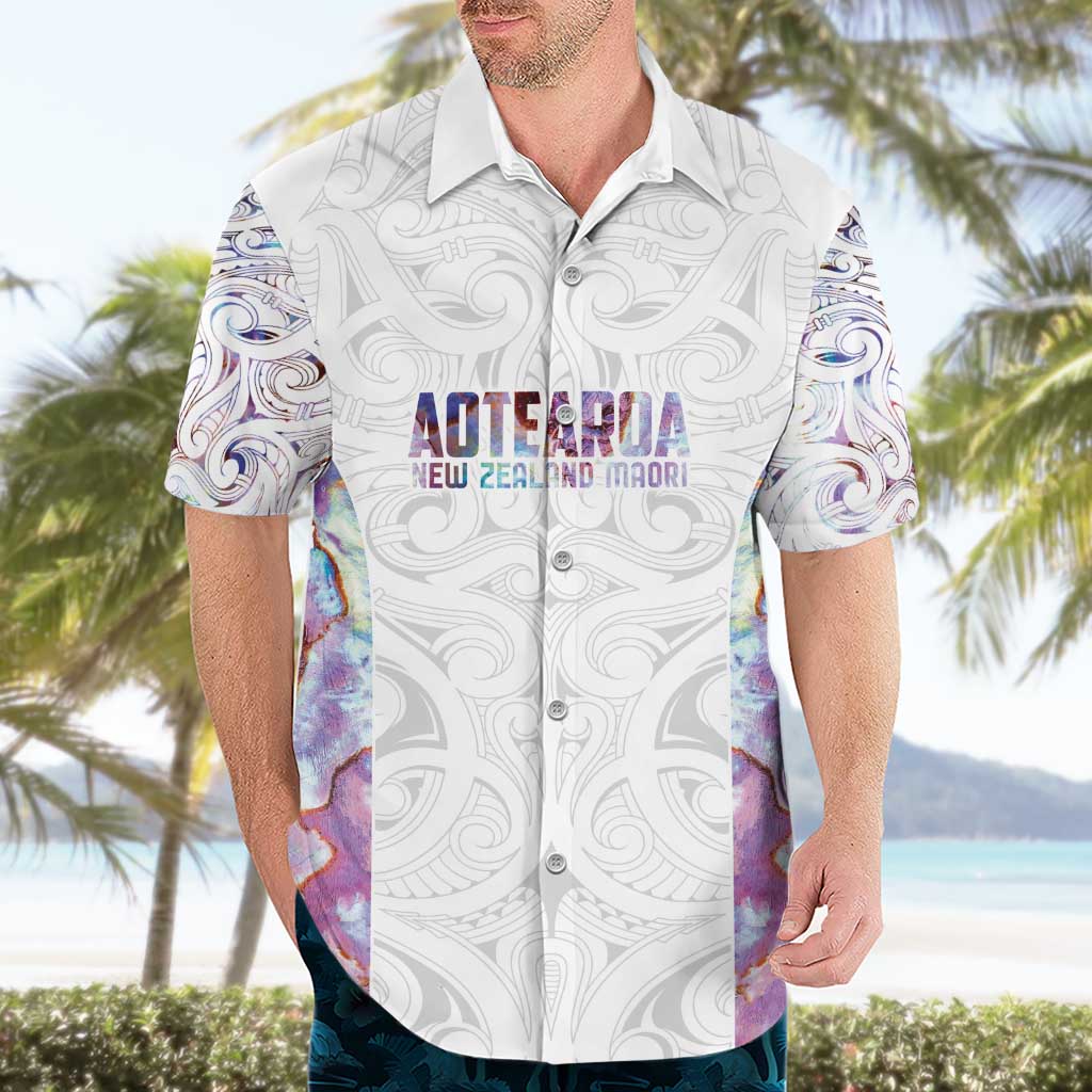 Custom New Zealand Aotearoa Hawaiian Shirt Pink Maori Paua Shell Indigenous - Polynesian Pride