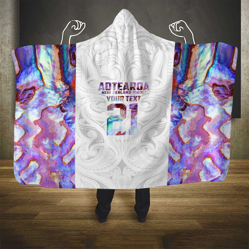 Custom New Zealand Aotearoa Hooded Blanket Pink Maori Paua Shell Indigenous - Polynesian Pride