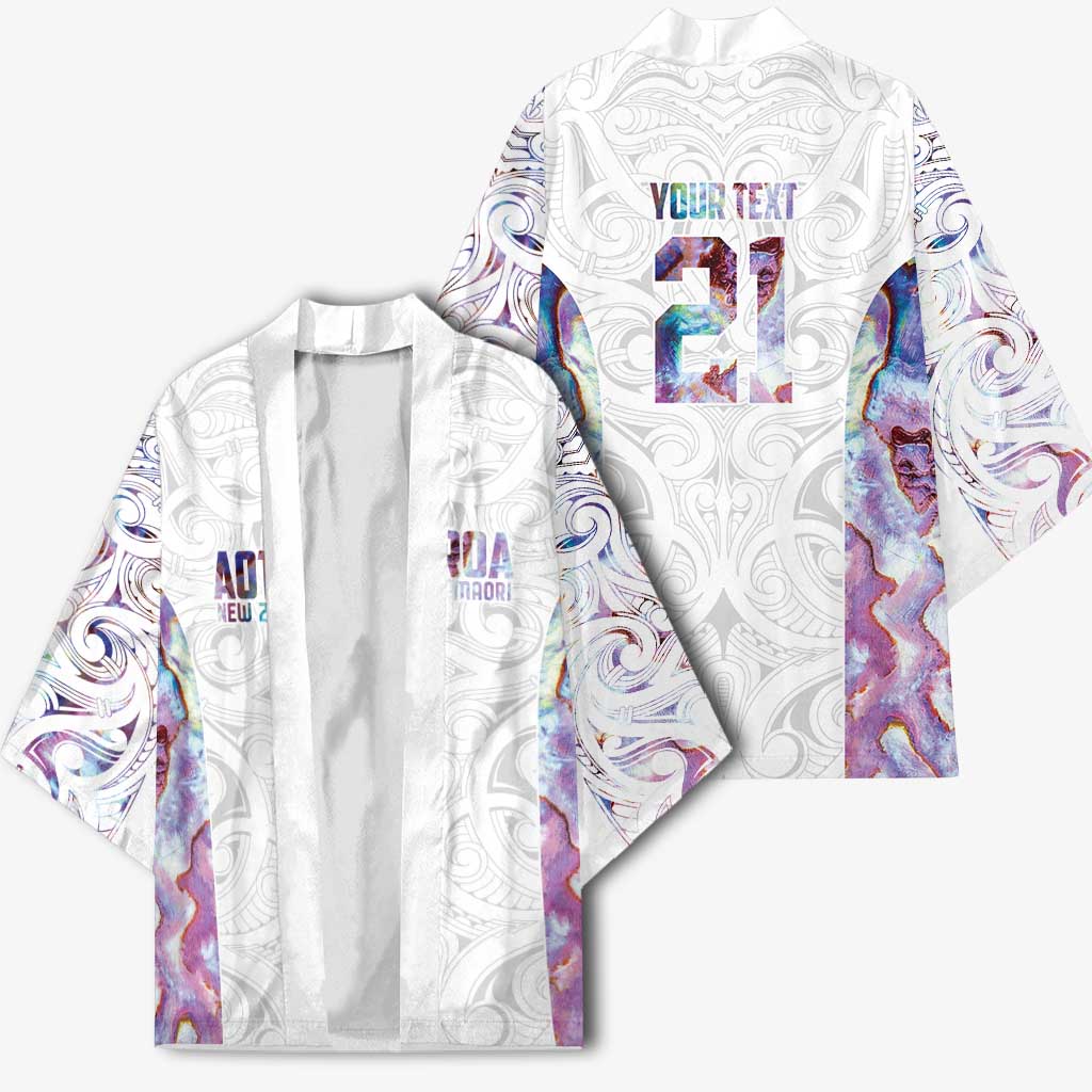 Custom New Zealand Aotearoa Kimono Pink Maori Paua Shell Indigenous - Polynesian Pride