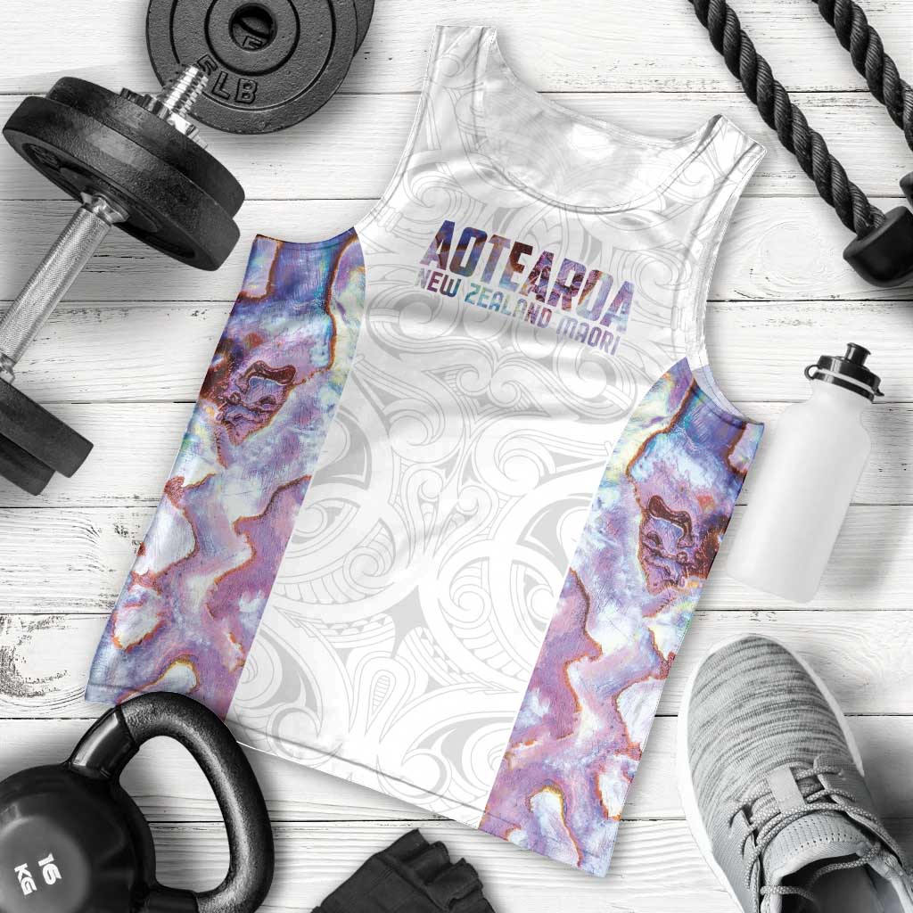 Custom New Zealand Aotearoa Men Tank Top Pink Maori Paua Shell Indigenous - Polynesian Pride
