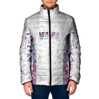Custom New Zealand Aotearoa Padded Jacket Pink Maori Paua Shell Indigenous - Polynesian Pride