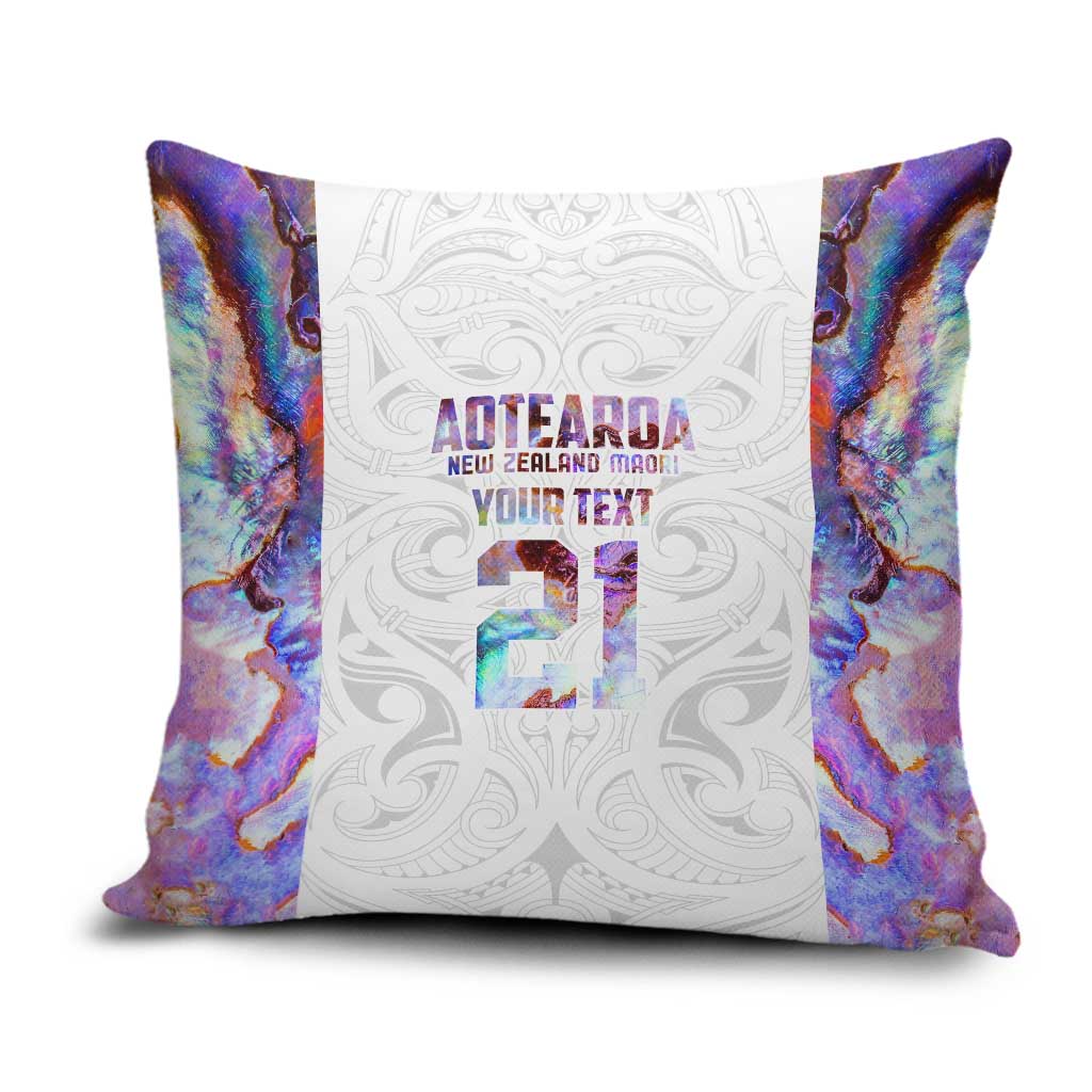 Custom New Zealand Aotearoa Pillow Cover Pink Maori Paua Shell Indigenous - Polynesian Pride