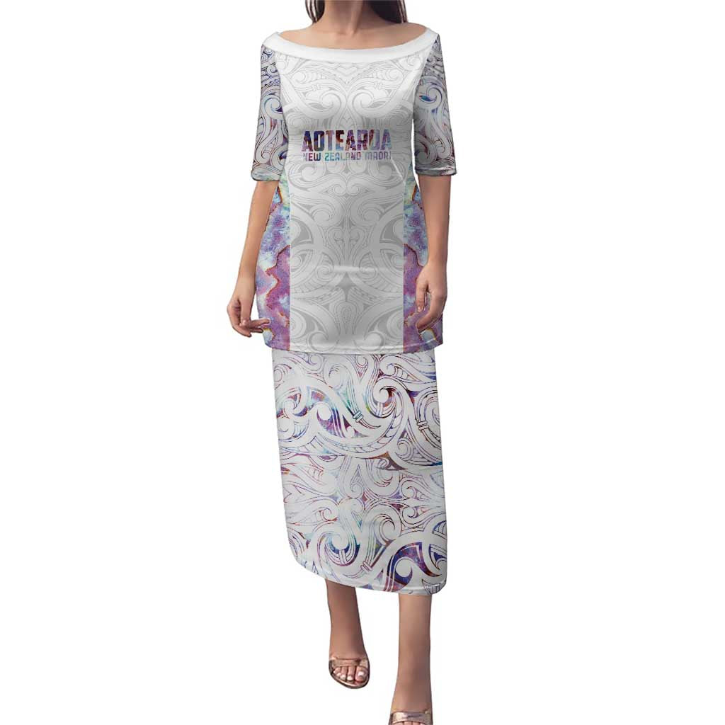 Custom New Zealand Aotearoa Puletasi Pink Maori Paua Shell Indigenous - Polynesian Pride