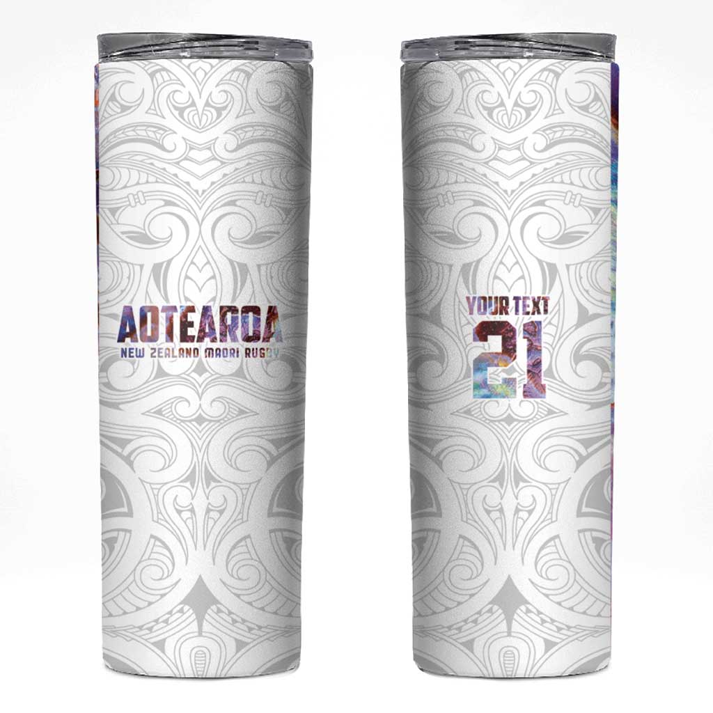 Custom New Zealand Aotearoa Skinny Tumbler Pink Maori Paua Shell Indigenous - Polynesian Pride