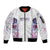 Custom New Zealand Aotearoa Sleeve Zip Bomber Jacket Pink Maori Paua Shell Indigenous - Polynesian Pride