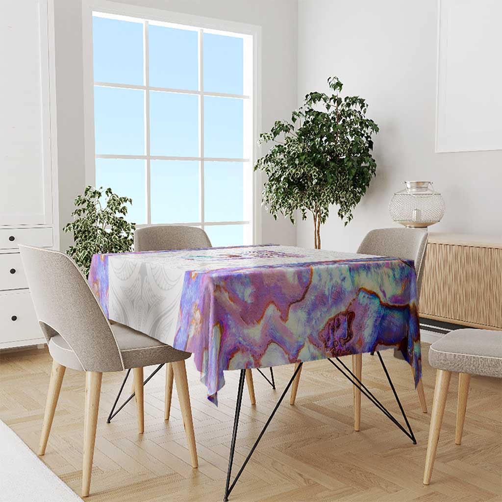 Custom New Zealand Aotearoa Tablecloth Pink Maori Paua Shell Indigenous - Polynesian Pride