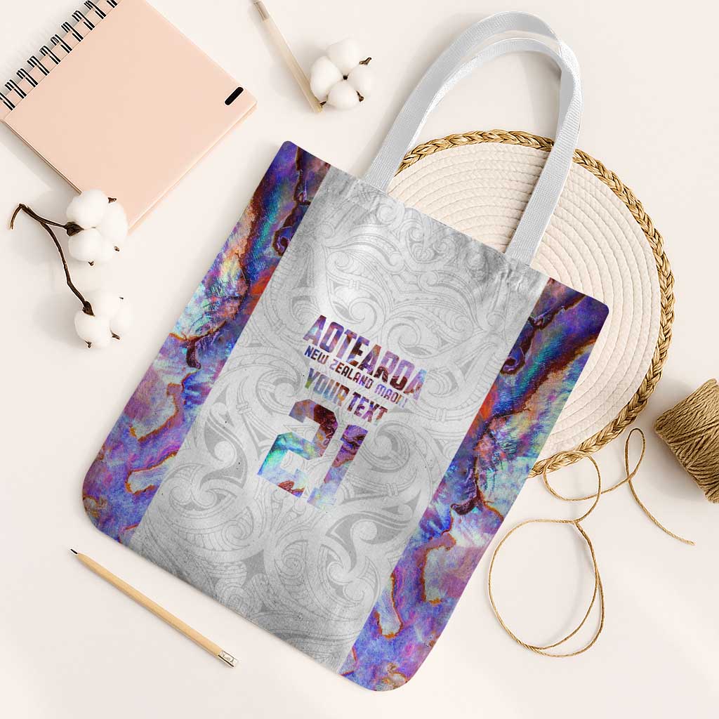 Custom New Zealand Aotearoa Tote Bag Pink Maori Paua Shell Indigenous - Polynesian Pride