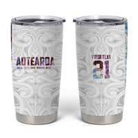 Custom New Zealand Aotearoa Tumbler Cup Pink Maori Paua Shell Indigenous - Polynesian Pride