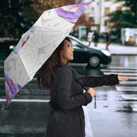 Custom New Zealand Aotearoa Umbrella Pink Maori Paua Shell Indigenous - Polynesian Pride