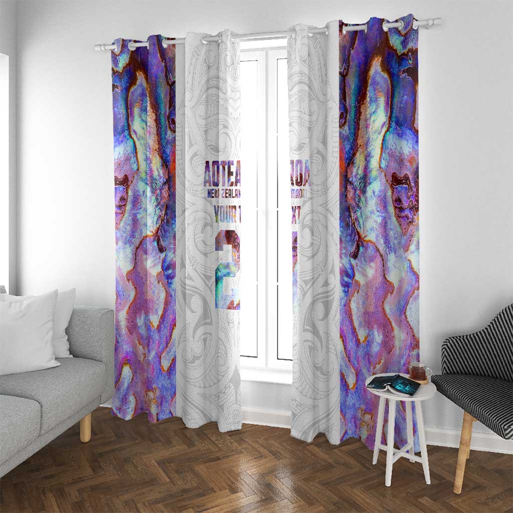 Custom New Zealand Aotearoa Window Curtain Pink Maori Paua Shell Indigenous - Polynesian Pride