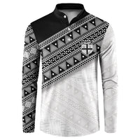 2026 Autumn Rugby Nations Fiji Custom Button Sweatshirt Fijian Tapa Tribal Lauhala Inspired LT9 Black - Polynesian Pride
