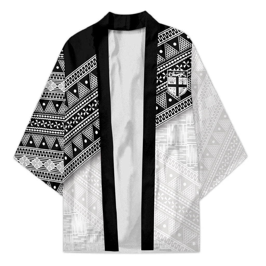 2026 Autumn Rugby Nations Fiji Custom Kimono Fijian Tapa Tribal Lauhala Inspired LT9 Unisex Black - Polynesian Pride