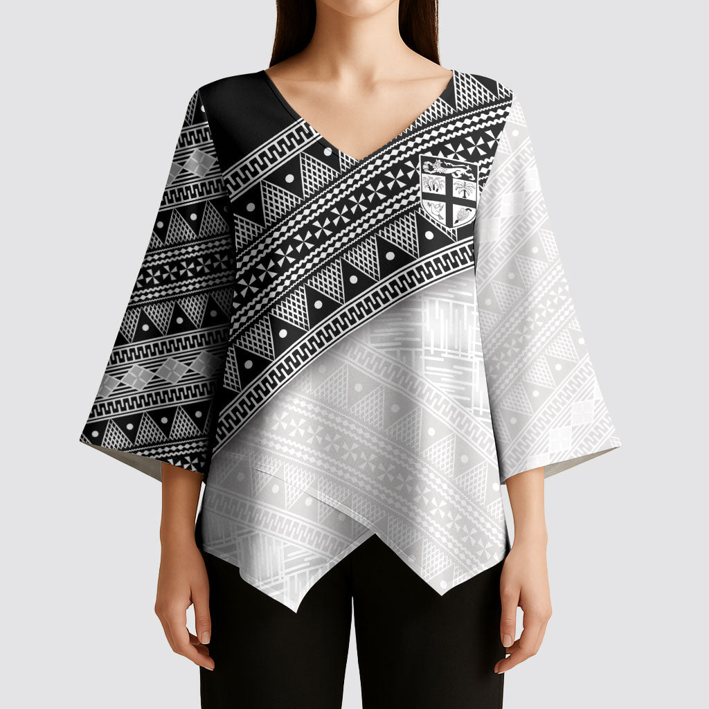 2026 Autumn Rugby Nations Fiji Custom Kimono Sleeve Blouse Fijian Tapa Tribal Lauhala Inspired LT9 - Polynesian Pride