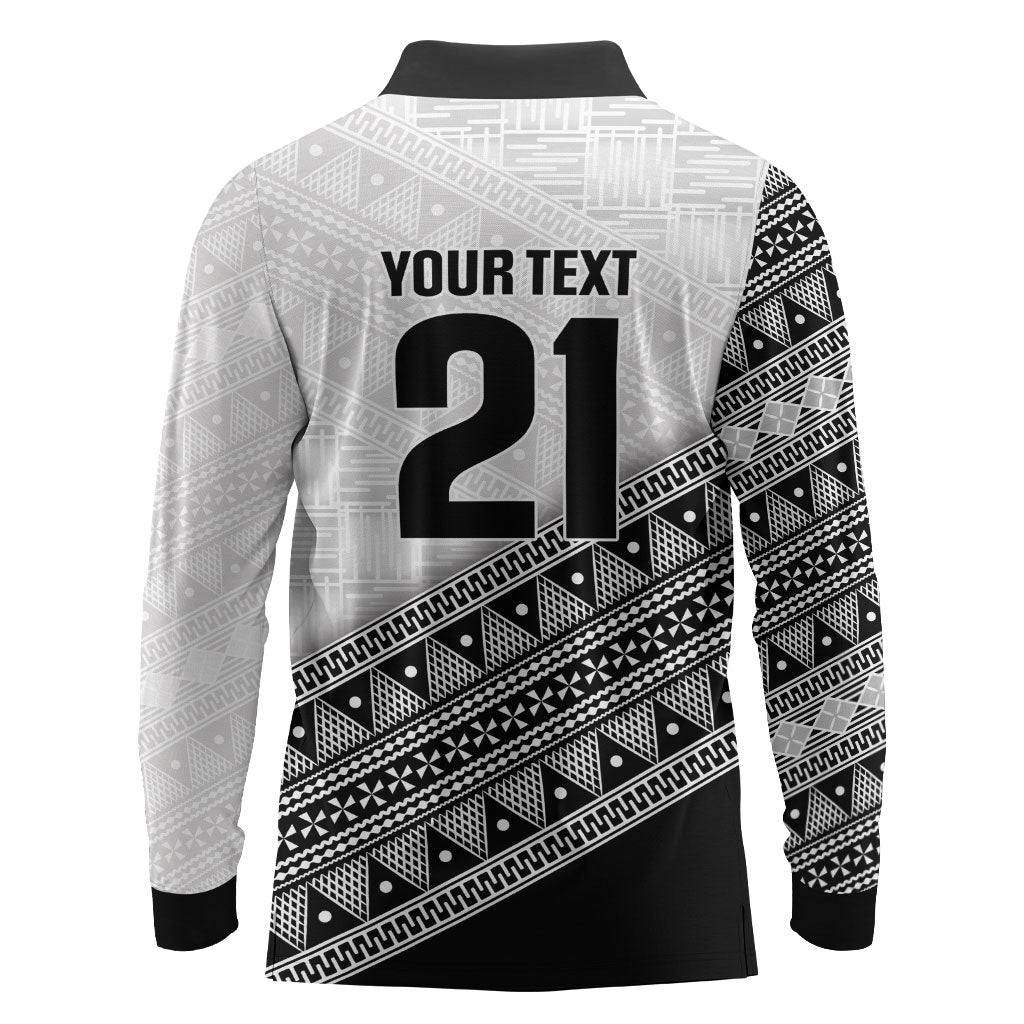 2026 Autumn Rugby Nations Fiji Custom Long Sleeve Polo Shirt Fijian Tapa Tribal Lauhala Inspired LT9 - Polynesian Pride
