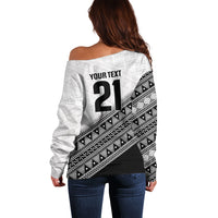 2026 Autumn Rugby Nations Fiji Custom Off Shoulder Sweater Fijian Tapa Tribal Lauhala Inspired LT9 - Polynesian Pride